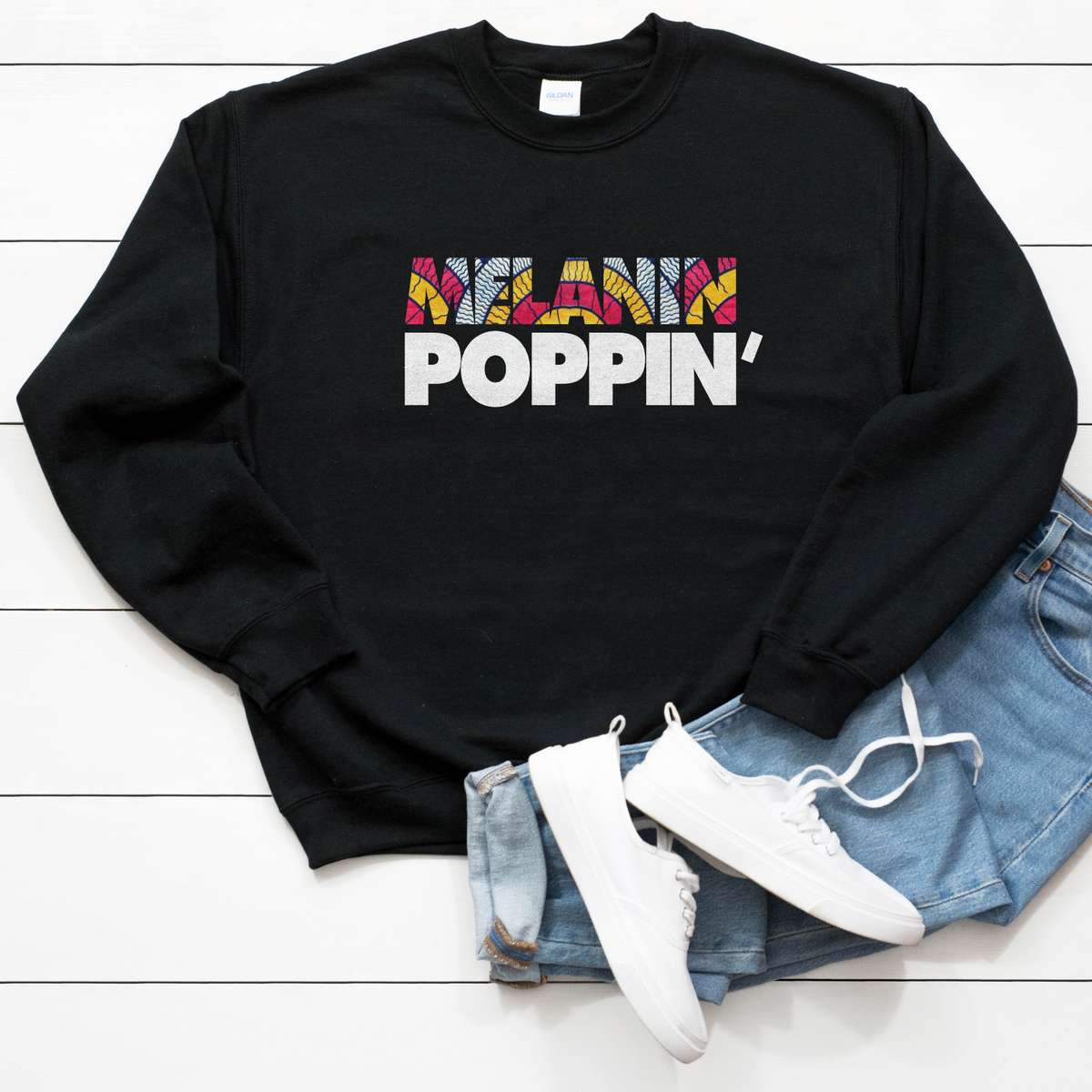 Melanin Poppin Sweater Women Sweatshirt My Black Clothing