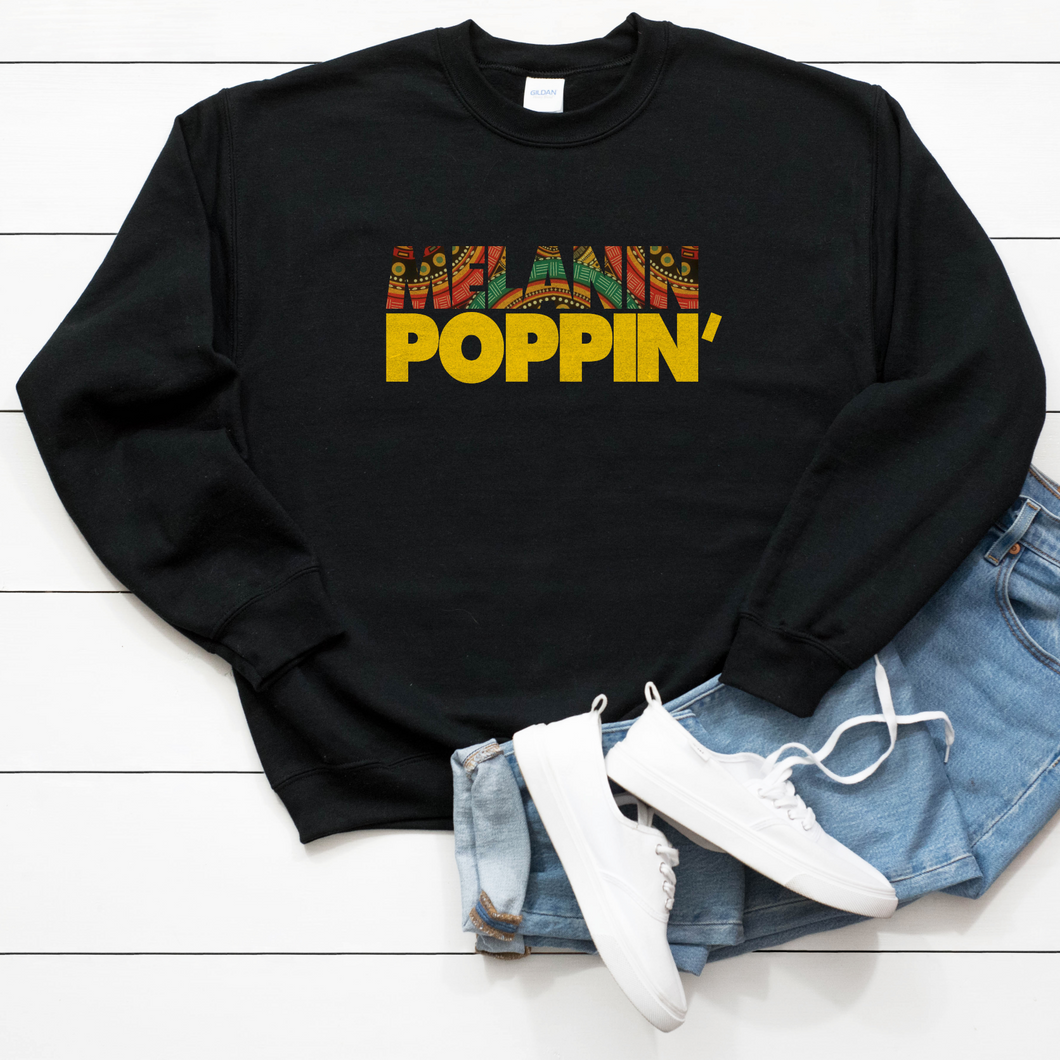 Melanin Poppin' Unisex Sweatshirt - My Black Clothing