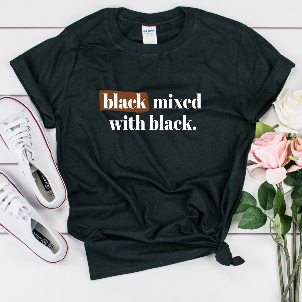 black mixed with black shirt. black men shirt. black lives matter black owned t shirt shop