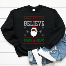 Load image into Gallery viewer, black santa christmas sweater. black guy christmas sweater. black christmas sweater. black barry christmas sweater.