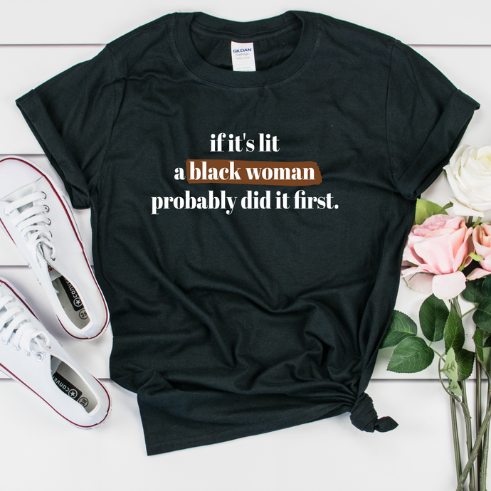 black woman did first. first black woman to...black history. black owned clothing