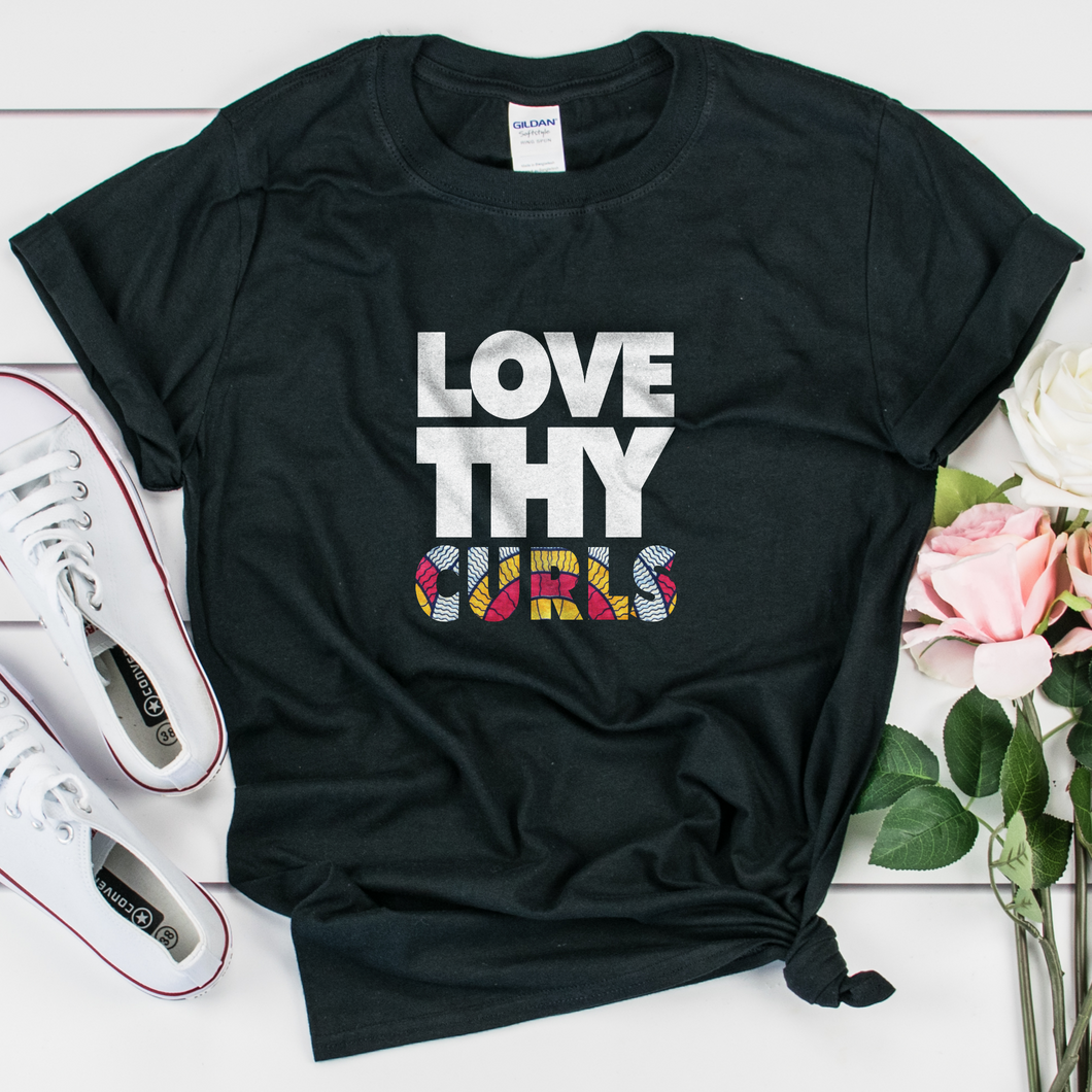 Love Thy Curls Headwrap Print Unisex T-Shirt - My Black Clothing