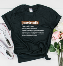 Load image into Gallery viewer, Juneteenth shirt to celebrate Juneteenth and help promote awareness of the story of Juneteenth.