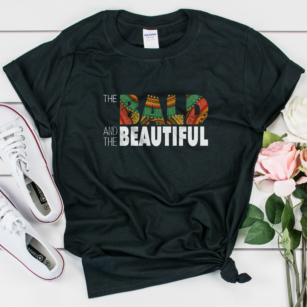 bald black girl and women haircut t shirt